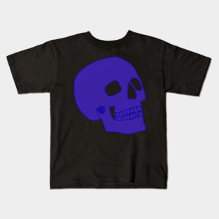 Minimal Neon Skull - blue Kids T-Shirt